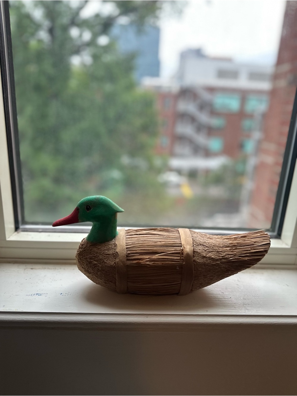 Decorative Mallard Duck Bird Figurine - Green and Brown